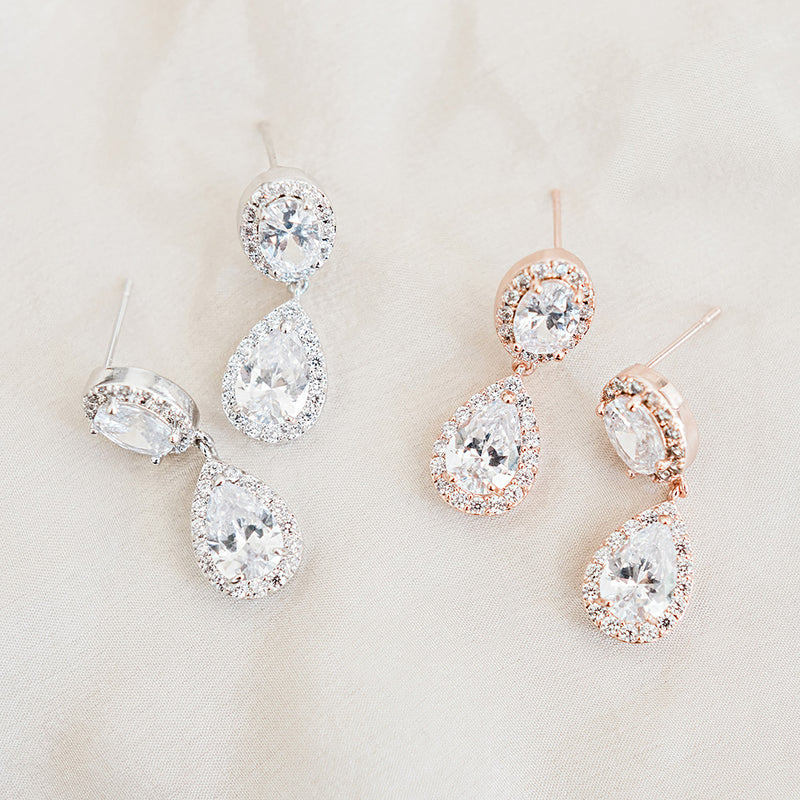 Cz hotsell teardrop earrings