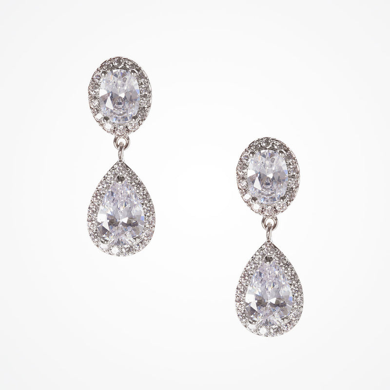 Odelia CZ teardrop earrings (silver) - Liberty in Love