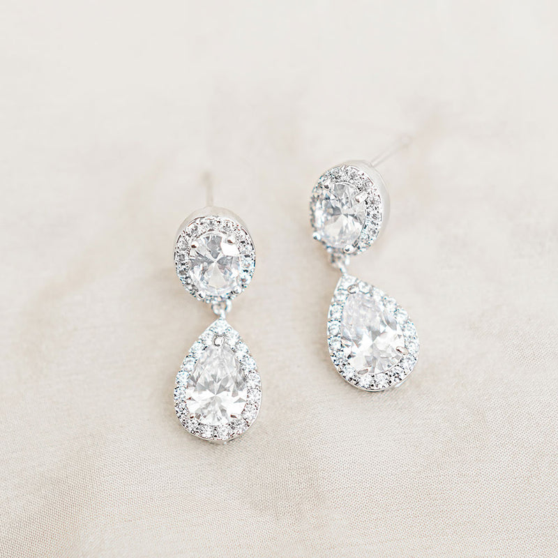 Odelia CZ teardrop earrings (silver) - Liberty in Love
