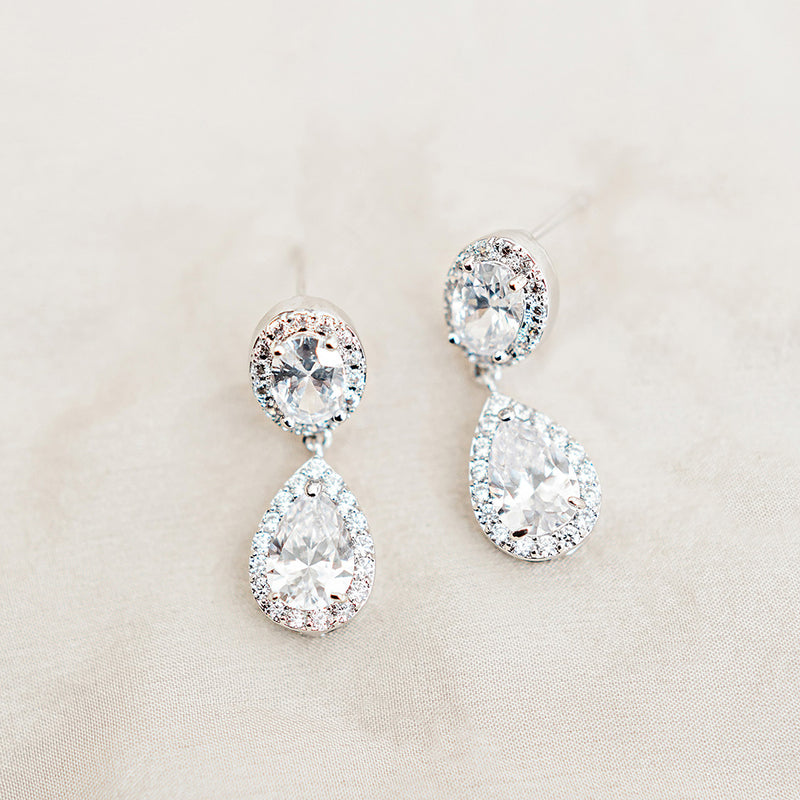 Odelia CZ teardrop earrings (silver) - Liberty in Love