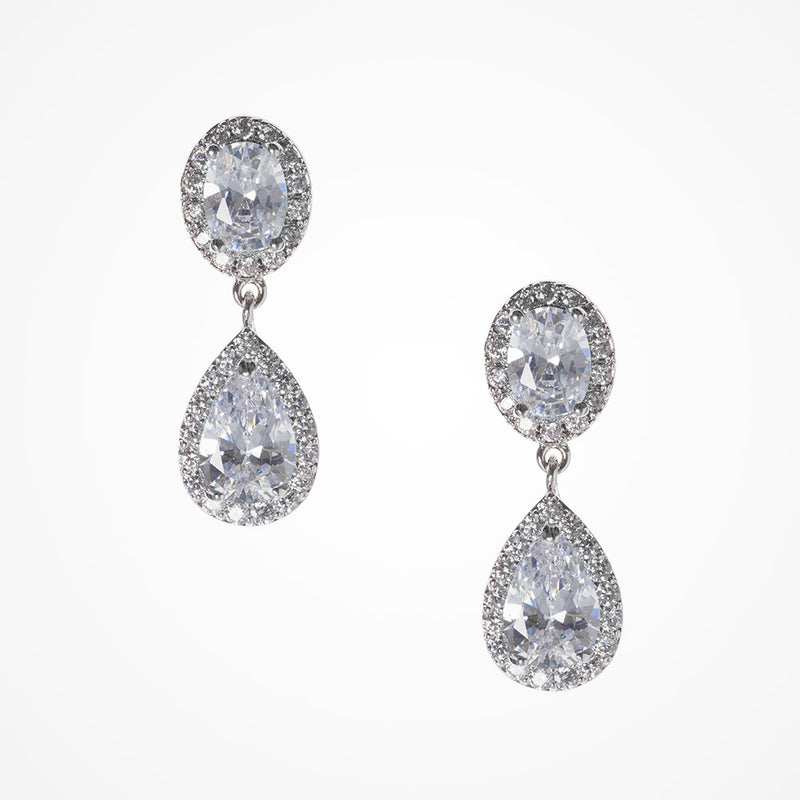 Odelia CZ teardrop earrings (silver) - Liberty in Love