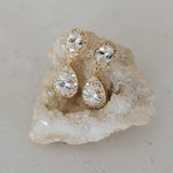 Odelia CZ teardrop earrings (gold) - Liberty in Love