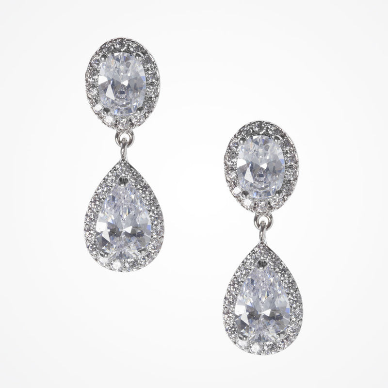 Odelia CZ teardrop earrings (silver) - Liberty in Love