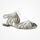 Orchid leather cut-out flat sandals - size 4 only - Liberty in Love