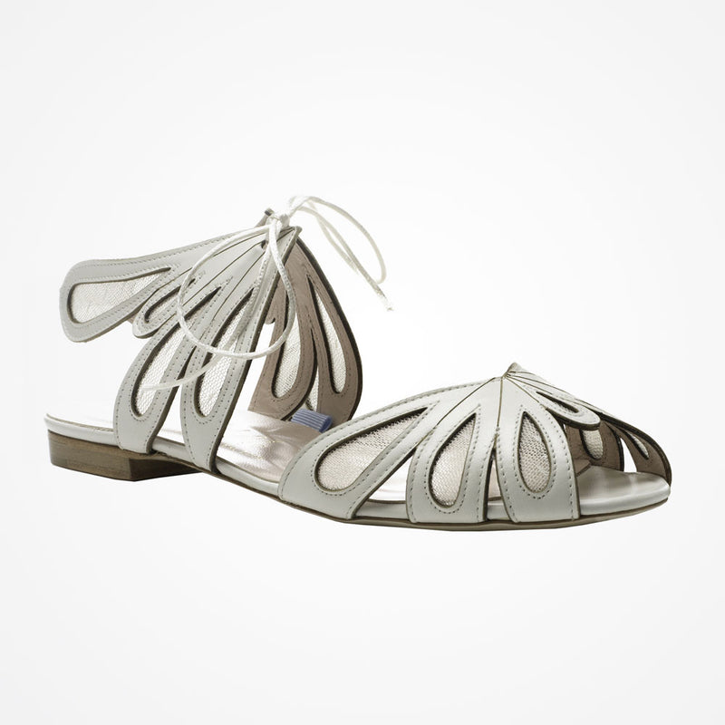 Orchid leather cut-out flat sandals - Liberty in Love