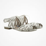 Orchid leather cut-out flat sandals - Liberty in Love