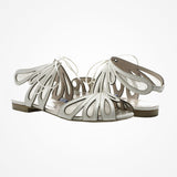 Orchid leather cut-out flat sandals - Liberty in Love