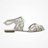 Orchid leather cut-out flat sandals - Liberty in Love