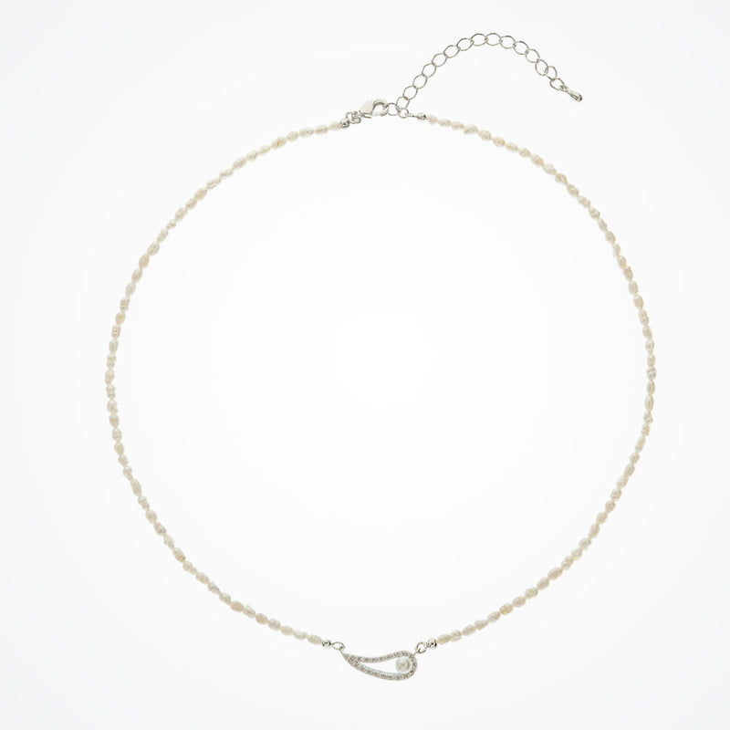 Paloma teardrop eyelet pearl necklace - Liberty in Love