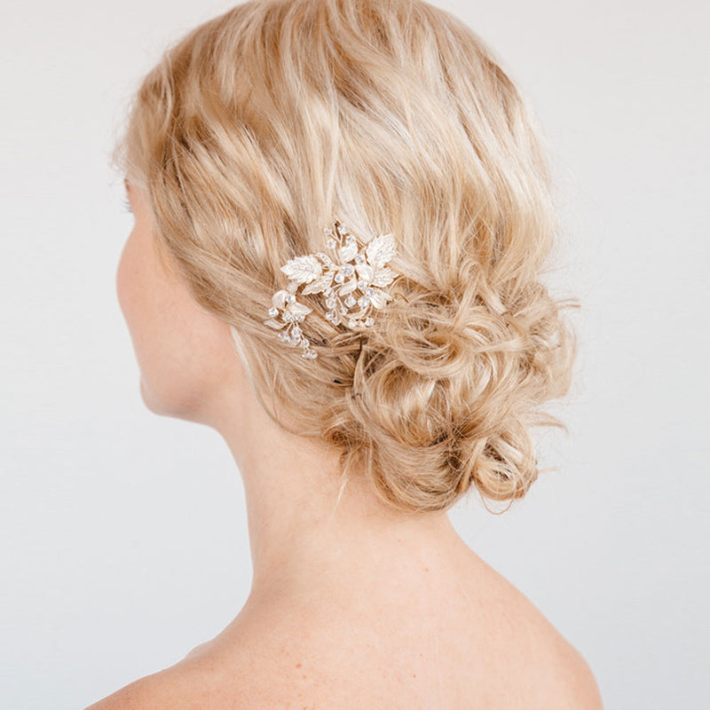 Paloma gold wired floral hair pin - Liberty in Love