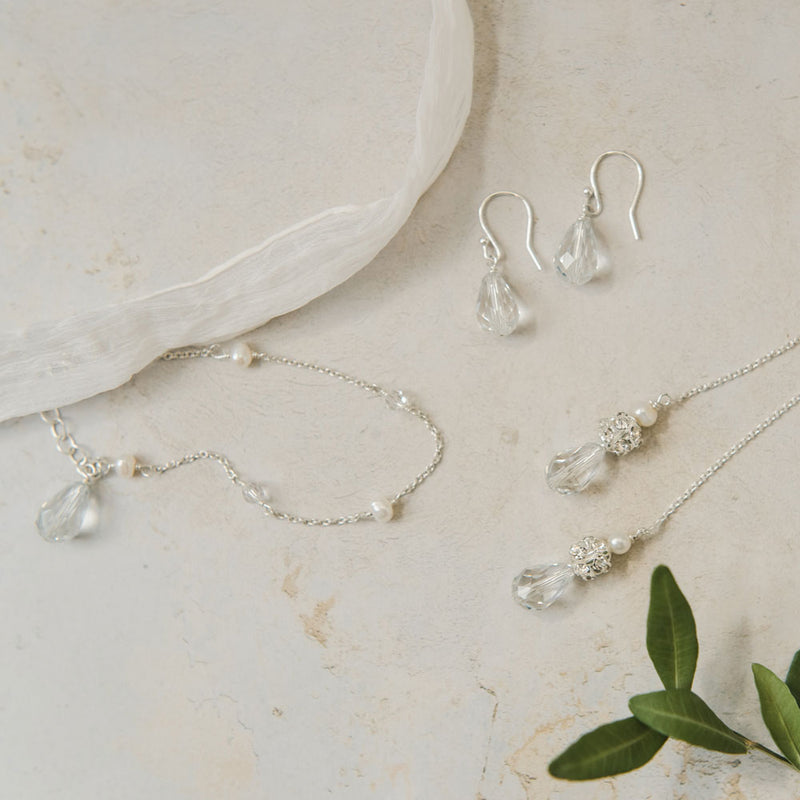 Sterling silver hot sale bridal jewelry sets