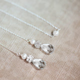 Pandora pearl and crystal lariat backdrop necklace (silver) - Liberty in Love