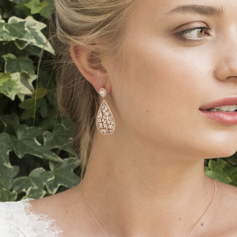 Pasadena rose gold teardrop earrings - Liberty in Love
