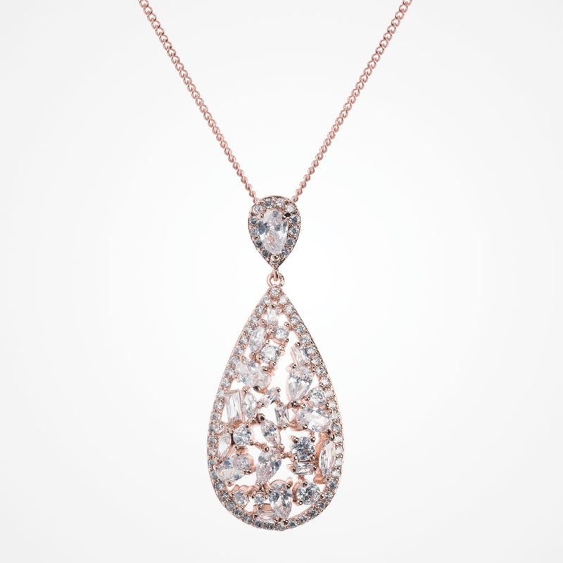 Pasadena rose gold teardrop pendant necklace - Liberty in Love