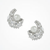Pavillion pearl crescent bridal stud earrings - Liberty in Love