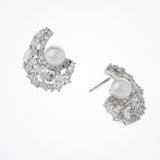 Pavillion pearl crescent bridal stud earrings - Liberty in Love