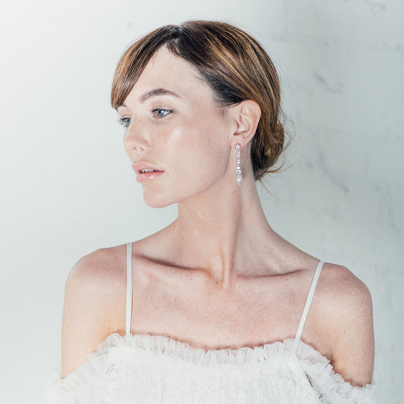 Peacock pearl drop earrings - Liberty in Love