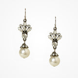 Pearl and crystal linear drop earrings - Liberty in Love
