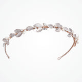 Pearl mist rose gold enamelled leaves headband - Liberty in Love