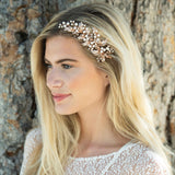 Peasblossom rose gold blush pearl and crystal hair clip - Liberty in Love