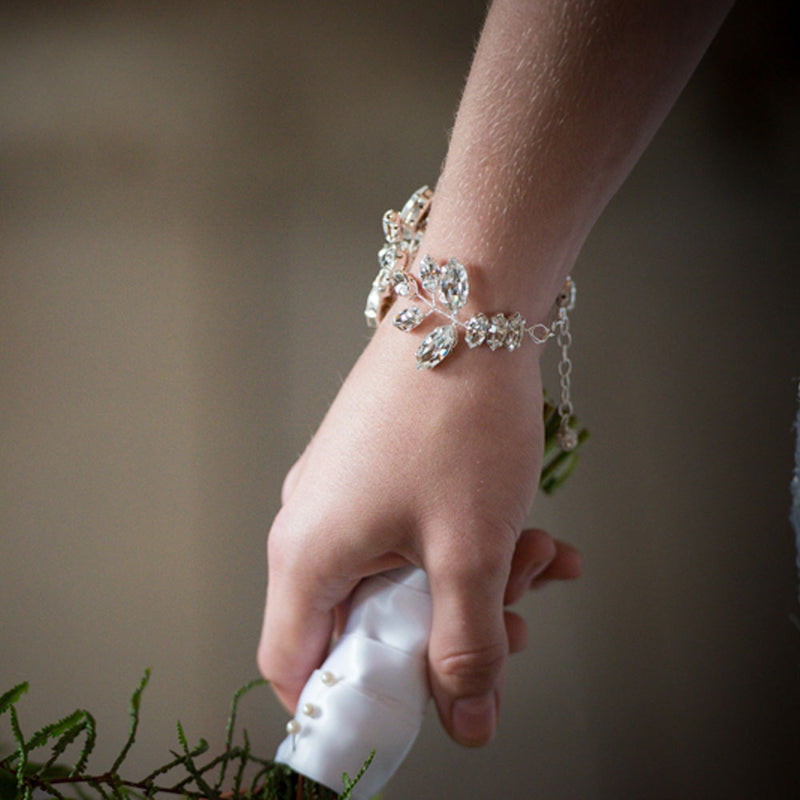 Penelope crystal leaves bridal cuff - Liberty in Love
