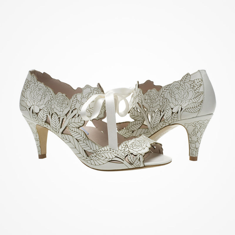 Peony low floral laser-cut sandals - size 3 only - Liberty in Love