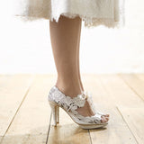 Peony ivory laser-cut leather floral sandals - Liberty in Love