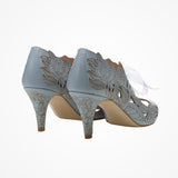 Peony low blue floral laser-cut sandals - Liberty in Love