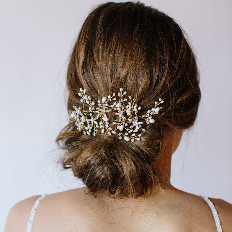 Perce gilded pearl sprays hair pins - Liberty in Love