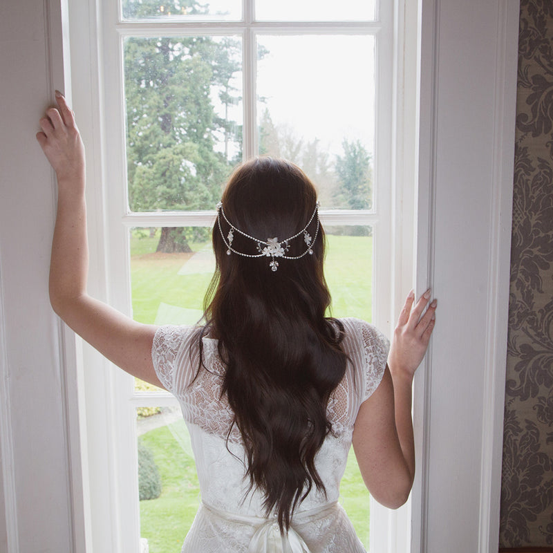 Periwinkle floral hair drape - Liberty in Love