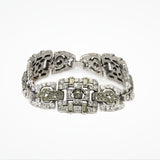 Art Deco crystal embellished geometric baguette link bracelet (BL3880) - Liberty in Love