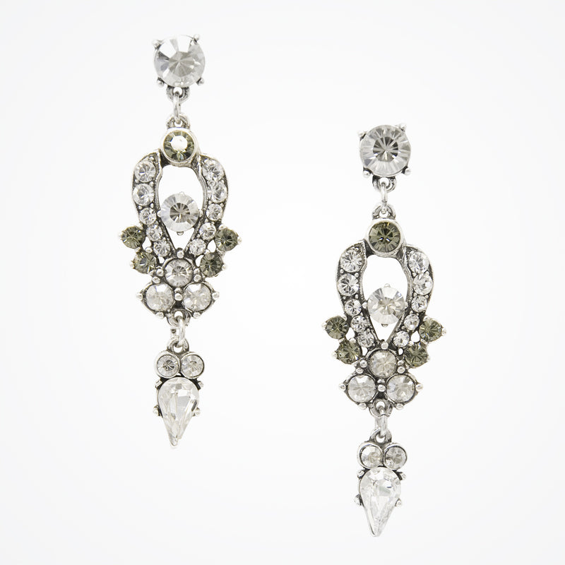 Art Deco short floral drop earrings (EA4584) - Liberty in Love