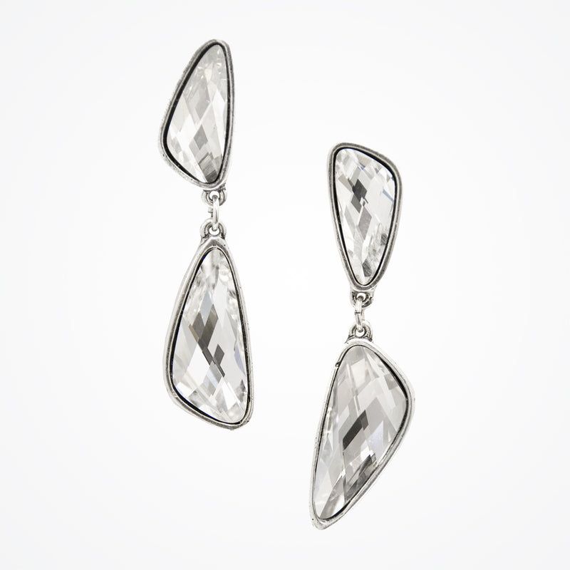 Curved crystal drop earrings (EA4741) - Liberty in Love