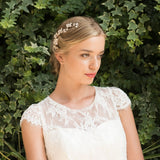 Petunia rose gold line of flowers hair comb - Liberty in Love