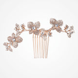 Petunia rose gold line of flowers hair comb - Liberty in Love