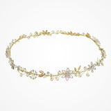 Philomena blossoms and leaves gilded headpiece - Liberty in Love