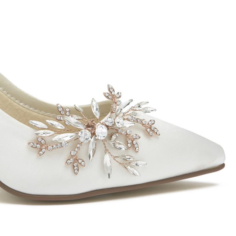 Phoenix rose gold floral burst wedding shoe clips - Liberty in Love