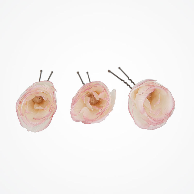 Pink rose bud hair pins - Liberty in Love
