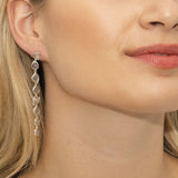 Pinnacle grey chalcedony long drop earrings - Liberty in Love