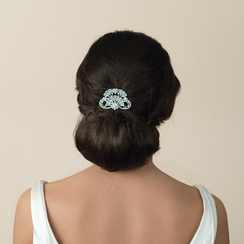 Piper crystal fan bridal hair comb - Liberty in Love