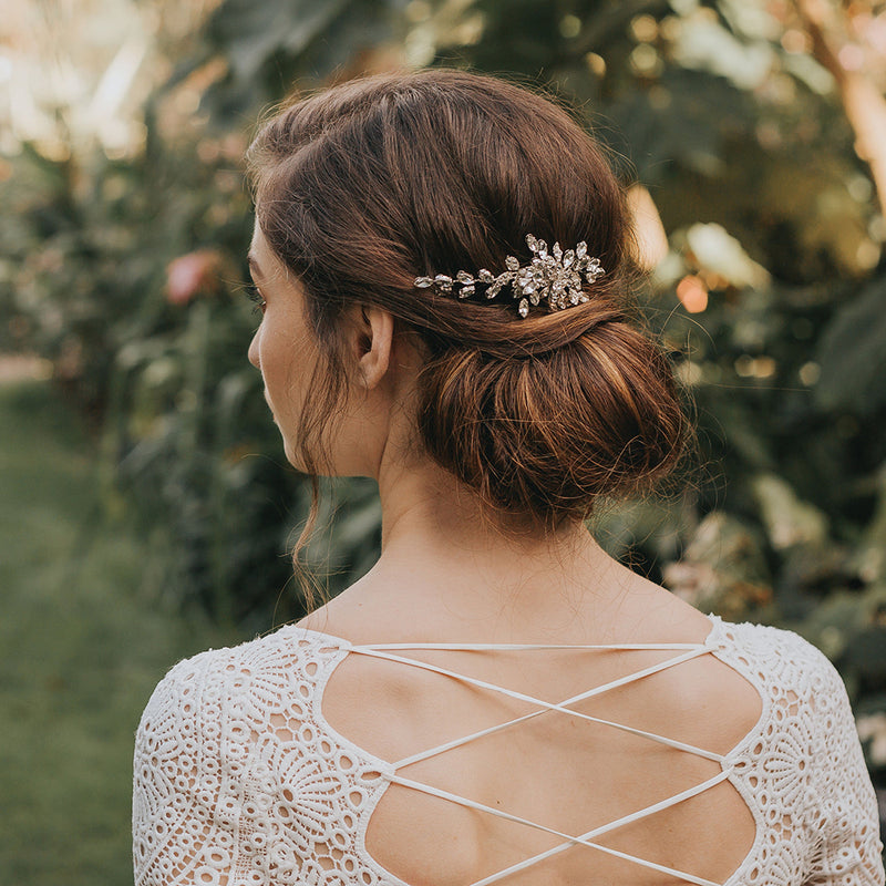 Pixie crystal embellished blossom hair comb - Liberty in Love