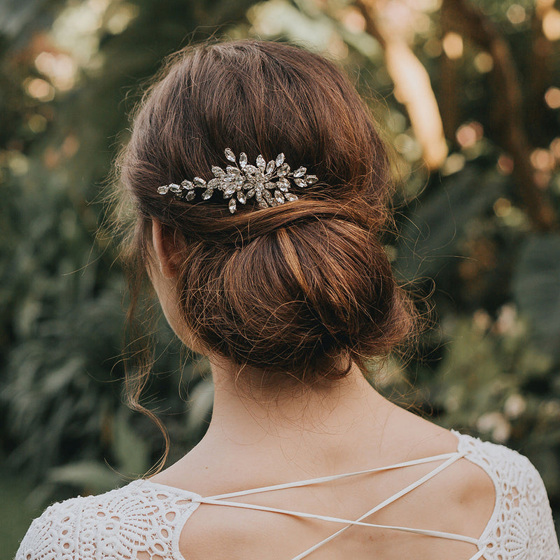 Pixie crystal embellished blossom hair comb - Liberty in Love