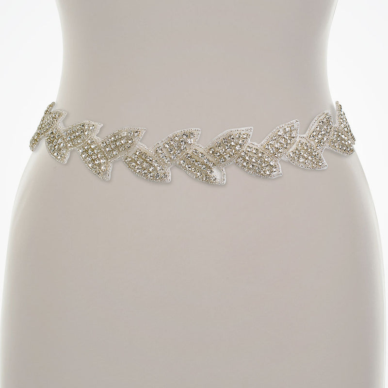 Polly crystal embellished leaves bridal belt - Liberty in Love