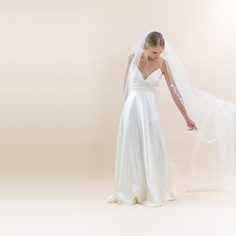 Poppy floral lace edge veil - Liberty in Love
