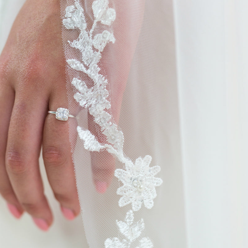 Poppy floral lace edge veil - Liberty in Love