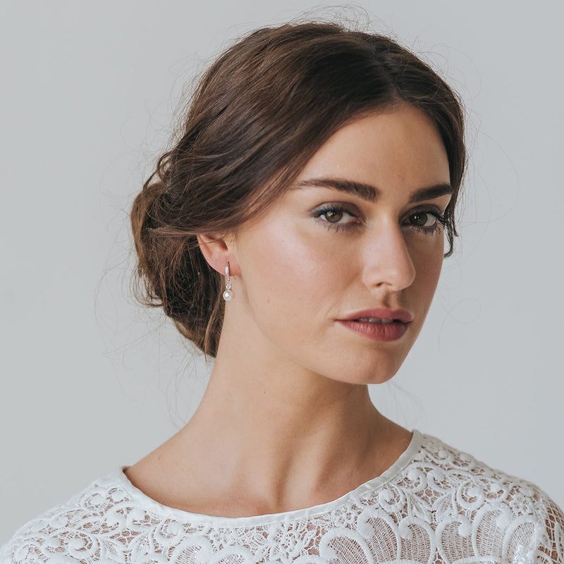 Rae crystal embellished pearl drop earrings - Liberty in Love