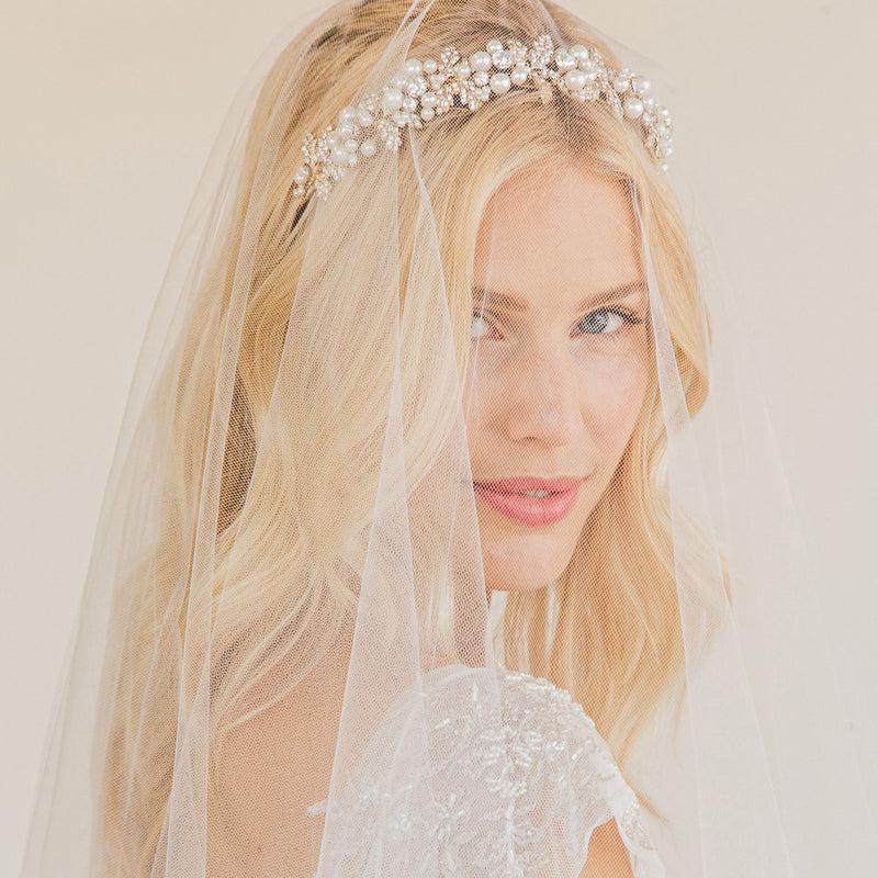 Belle tulle veil with beaded edge - Liberty in Love