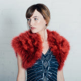 Red feather bridal bolero - Liberty in Love