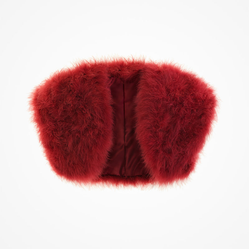 Red feather bridal bolero - Liberty in Love