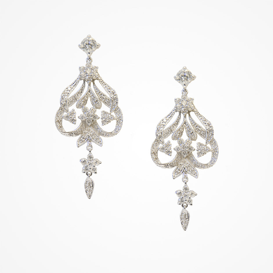 Regalia ornate crystal embellished drop earrings